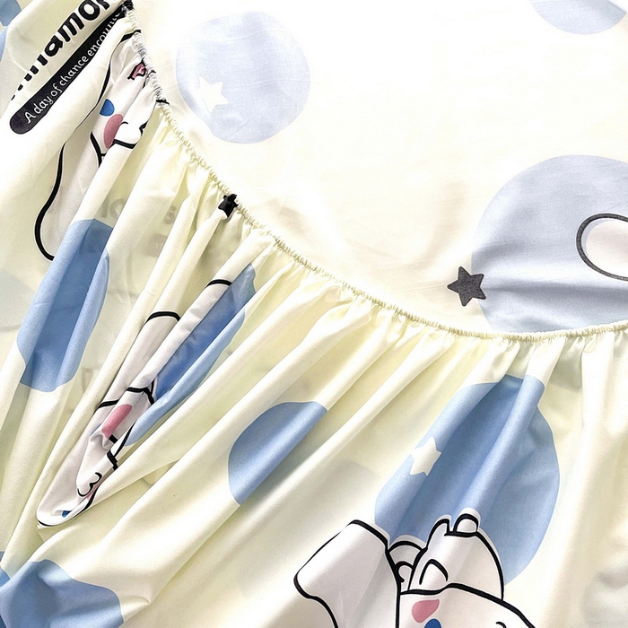 91家纺网 家纺一手货源 找家纺 一电 2026新款跨境电商外贸四季卡通床笠单件床罩床垫套防滑套宿舍儿童床单定制-第七批 圈圈玉桂狗