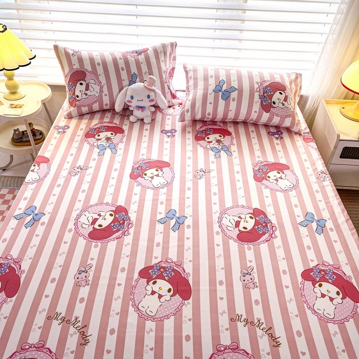 91家纺网 家纺一手货源 找家纺 一电 2026新款跨境电商外贸四季卡通床笠单件床罩床垫套防滑套宿舍儿童床单定制-第七批 田园美乐蒂