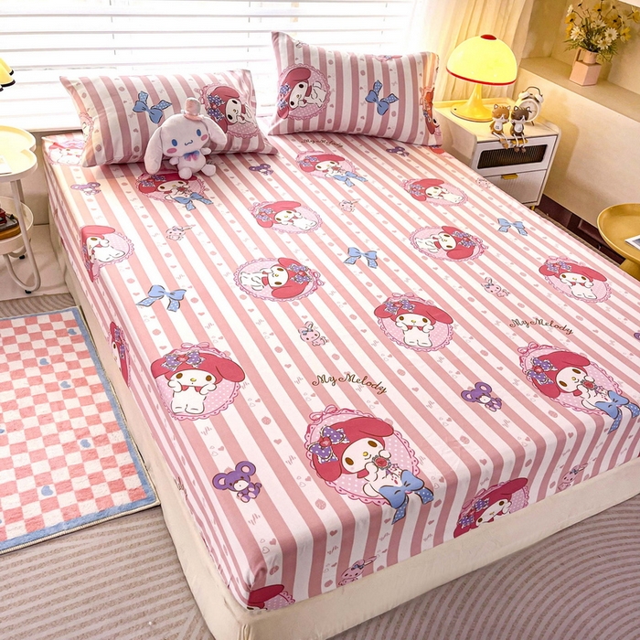 91家纺网 家纺一手货源 找家纺 一电 2026新款跨境电商外贸四季卡通床笠单件床罩床垫套防滑套宿舍儿童床单定制-第七批 田园美乐蒂