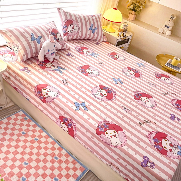 91家纺网 家纺一手货源 找家纺 一电 2026新款跨境电商外贸四季卡通床笠单件床罩床垫套防滑套宿舍儿童床单定制-第七批 田园美乐蒂