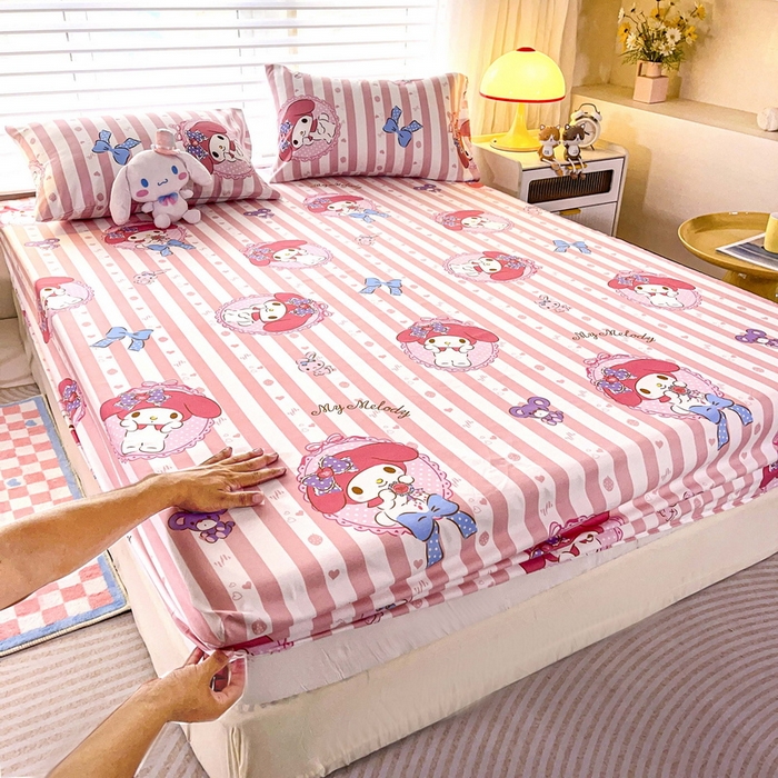 91家纺网 家纺一手货源 找家纺 一电 2026新款跨境电商外贸四季卡通床笠单件床罩床垫套防滑套宿舍儿童床单定制-第七批 田园美乐蒂