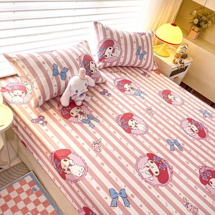 91家纺网 家纺一手货源 找家纺 一电 2026新款跨境电商外贸四季卡通床笠单件床罩床垫套防滑套宿舍儿童床单定制-第七批 田园美乐蒂