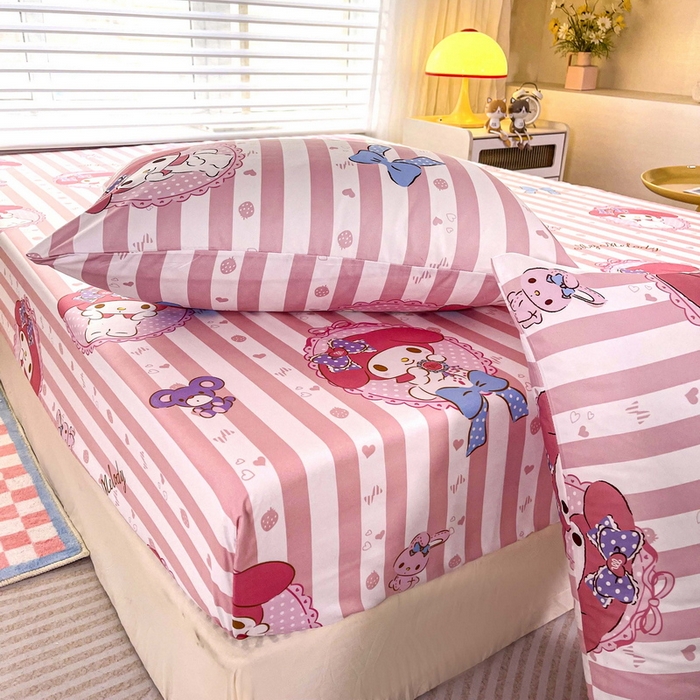 91家纺网 家纺一手货源 找家纺 一电 2026新款跨境电商外贸四季卡通床笠单件床罩床垫套防滑套宿舍儿童床单定制-第七批 田园美乐蒂