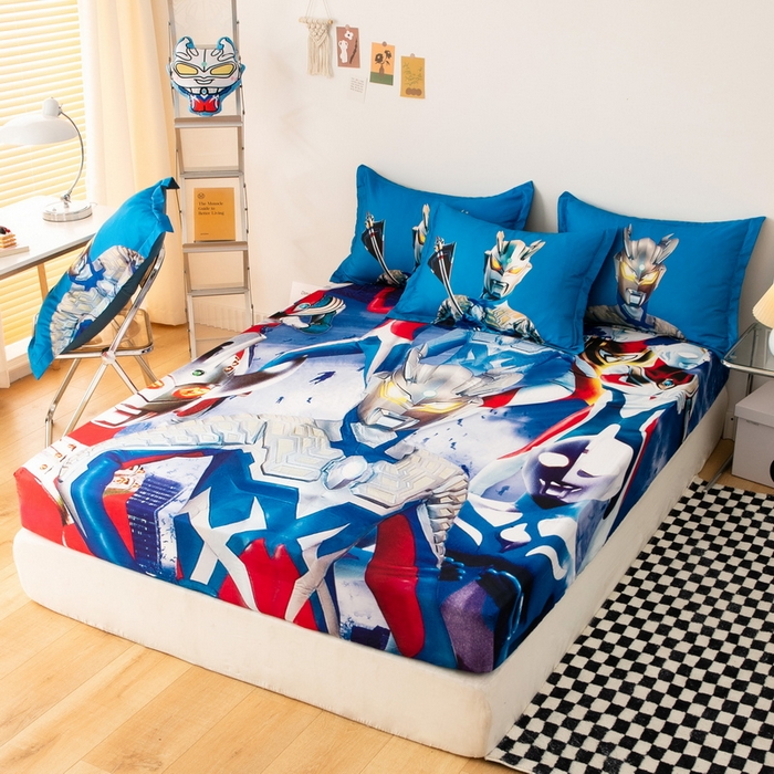 91家纺网 家纺一手货源 找家纺 一电 2026新款卡通床单床笠棕垫床套防尘罩席床垫保护套卡通儿童上下床床单床笠-第六批 奥特家族