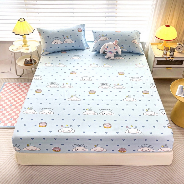 一电 2026新款跨境电商外贸四季卡通床笠单件床罩床垫套防滑套宿舍儿童床单定制-第七批 星空玉桂狗