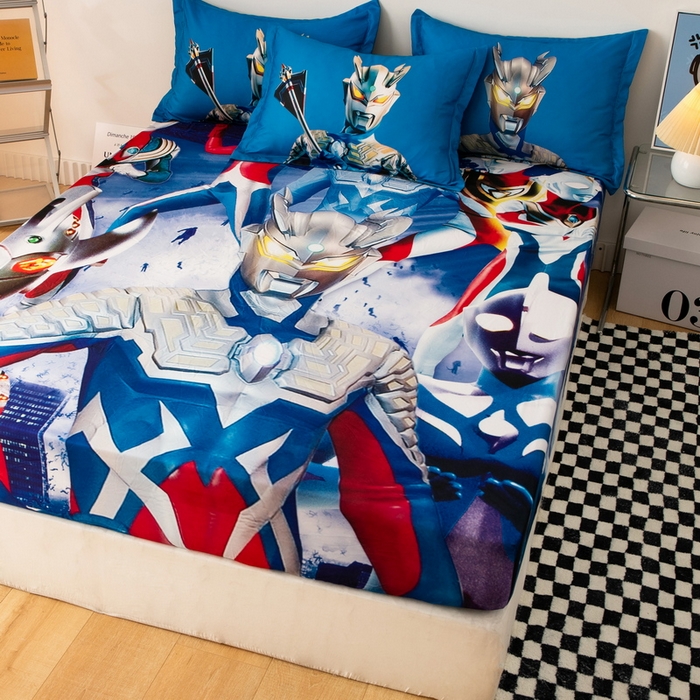 91家纺网 家纺一手货源 找家纺 一电 2026新款卡通床单床笠棕垫床套防尘罩席床垫保护套卡通儿童上下床床单床笠-第六批 奥特家族