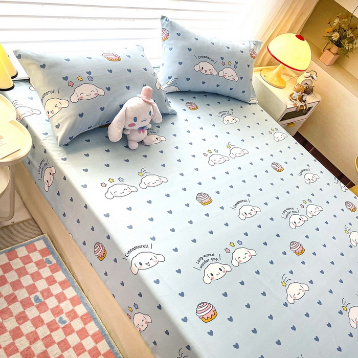 91家纺网 家纺一手货源 找家纺 一电 2026新款跨境电商外贸四季卡通床笠单件床罩床垫套防滑套宿舍儿童床单定制-第七批 星空玉桂狗
