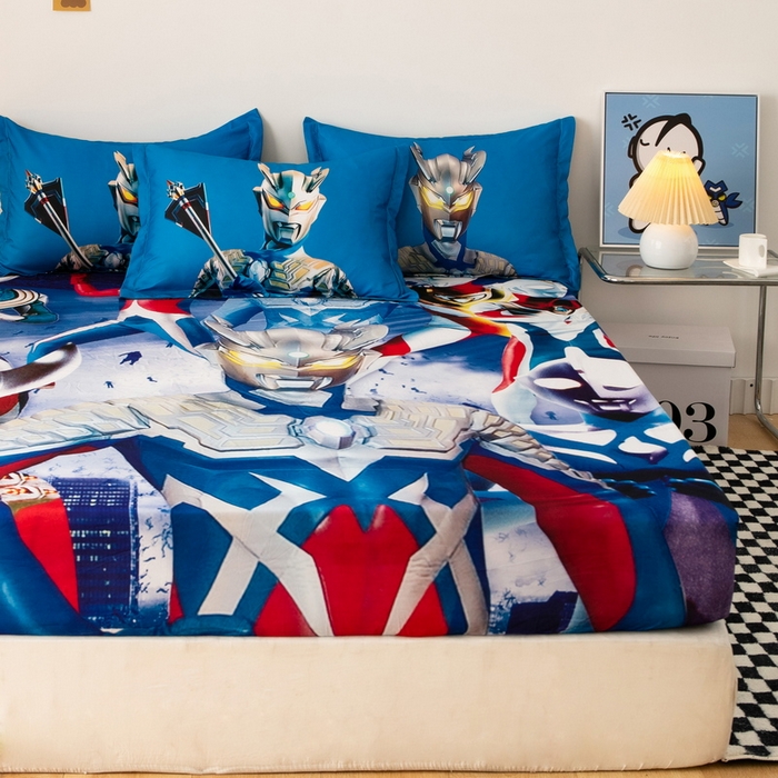 91家纺网 家纺一手货源 找家纺 一电 2026新款卡通床单床笠棕垫床套防尘罩席床垫保护套卡通儿童上下床床单床笠-第六批 奥特家族