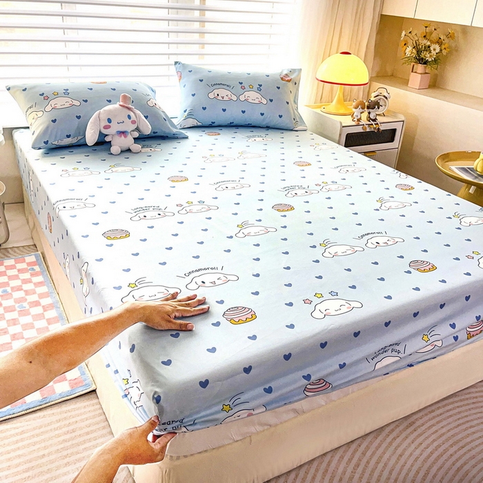 91家纺网 家纺一手货源 找家纺 一电 2026新款跨境电商外贸四季卡通床笠单件床罩床垫套防滑套宿舍儿童床单定制-第七批 星空玉桂狗