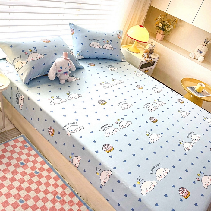91家纺网 家纺一手货源 找家纺 一电 2026新款跨境电商外贸四季卡通床笠单件床罩床垫套防滑套宿舍儿童床单定制-第七批 星空玉桂狗