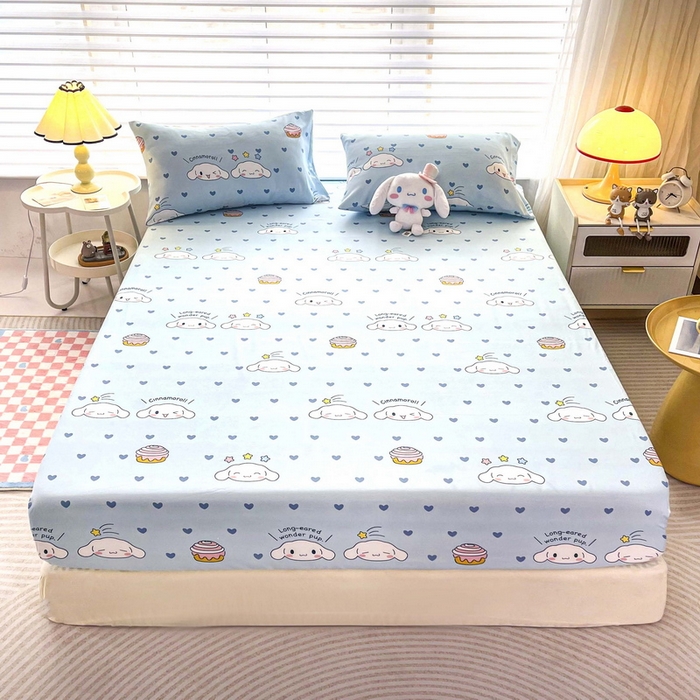 91家纺网 家纺一手货源 找家纺 一电 2026新款跨境电商外贸四季卡通床笠单件床罩床垫套防滑套宿舍儿童床单定制-第七批 星空玉桂狗