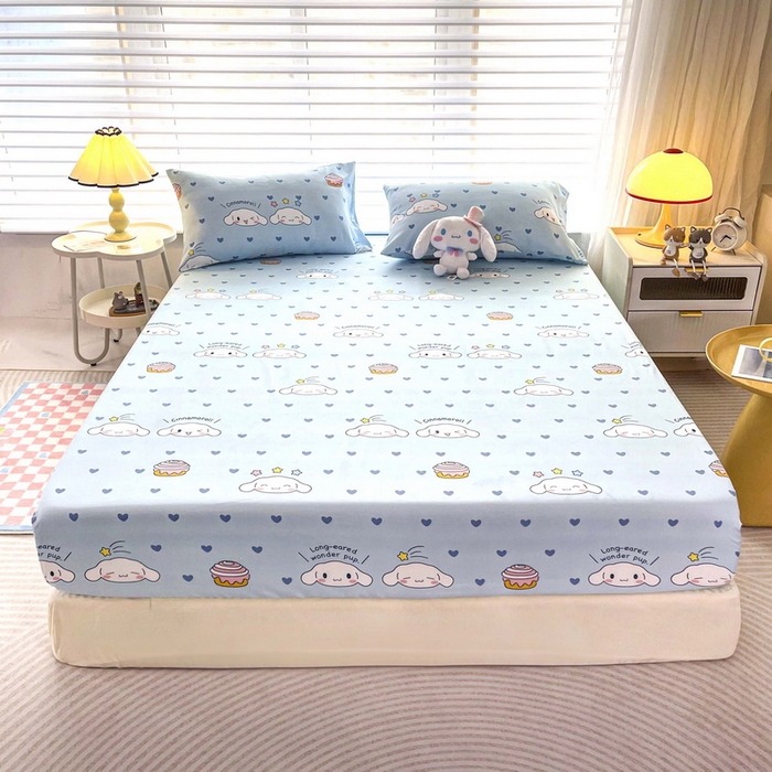 91家纺网 家纺一手货源 找家纺 一电 2026新款跨境电商外贸四季卡通床笠单件床罩床垫套防滑套宿舍儿童床单定制-第七批 星空玉桂狗