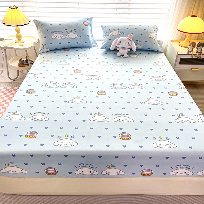 91家纺网 家纺一手货源 找家纺 一电 2026新款跨境电商外贸四季卡通床笠单件床罩床垫套防滑套宿舍儿童床单定制-第七批 星空玉桂狗