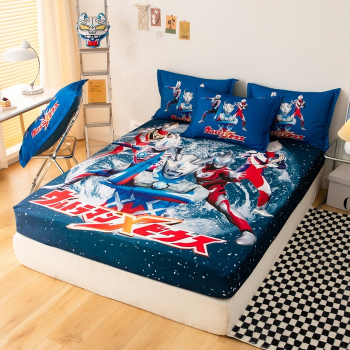 91家纺网 家纺一手货源 找家纺 一电 2026新款卡通床单床笠棕垫床套防尘罩席床垫保护套卡通儿童上下床床单床笠-第六批 奥特警卫队