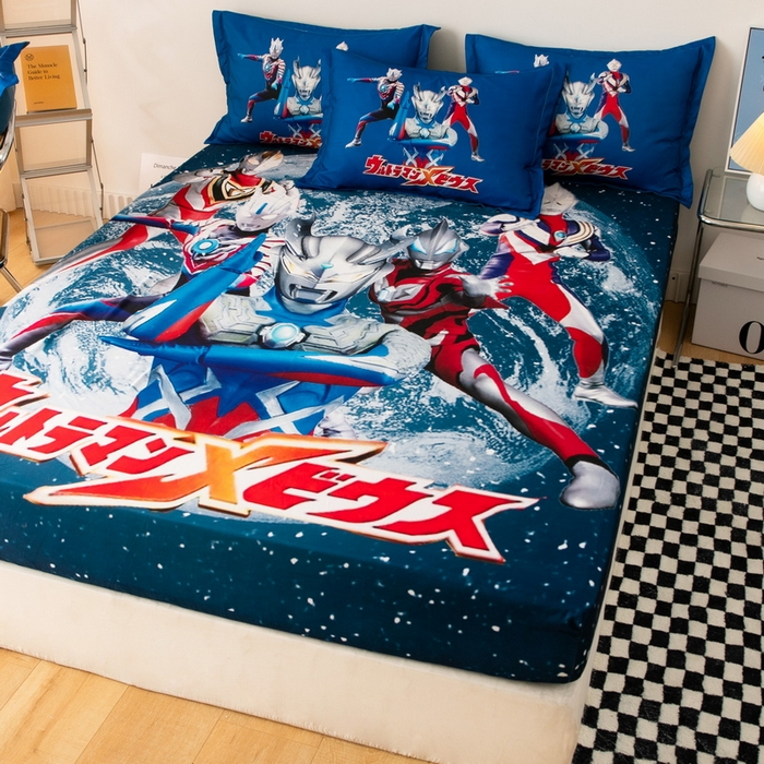 91家纺网 家纺一手货源 找家纺 一电 2026新款卡通床单床笠棕垫床套防尘罩席床垫保护套卡通儿童上下床床单床笠-第六批 奥特警卫队