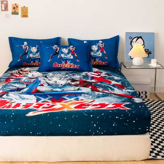 91家纺网 家纺一手货源 找家纺 一电 2026新款卡通床单床笠棕垫床套防尘罩席床垫保护套卡通儿童上下床床单床笠-第六批 奥特警卫队