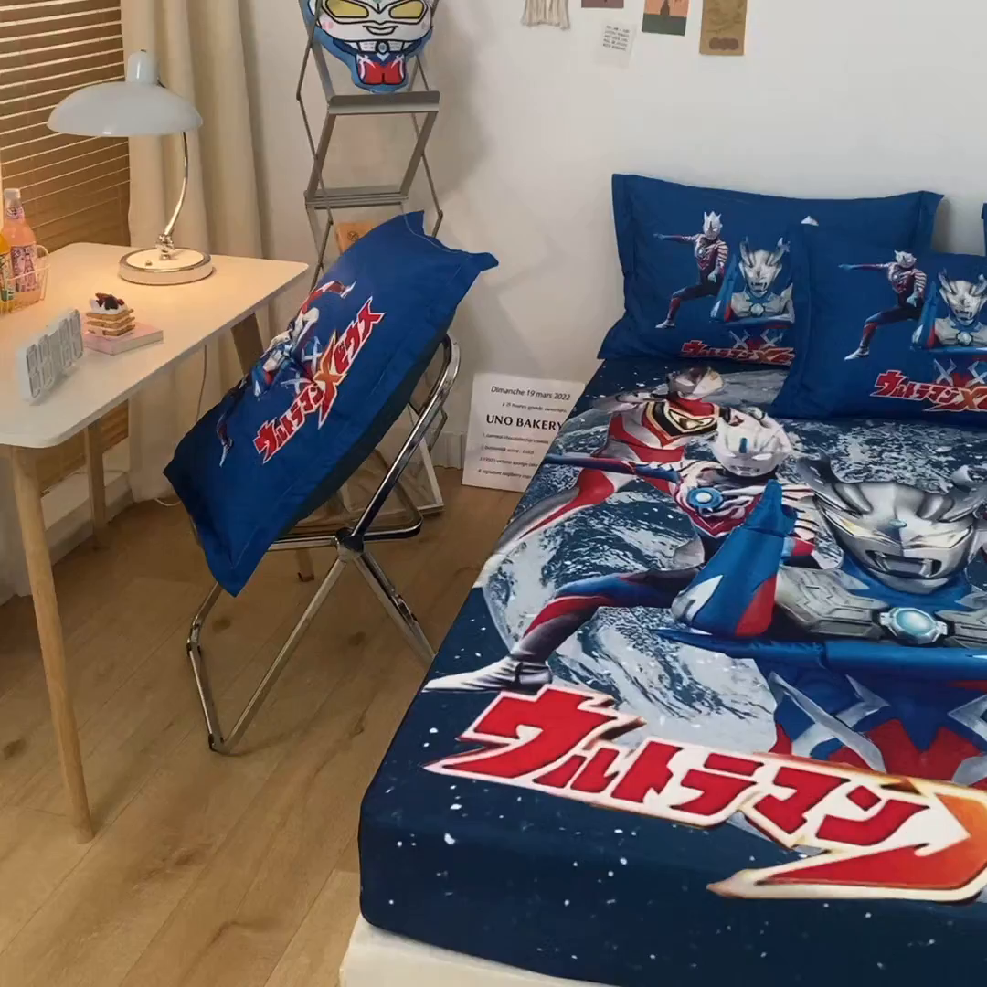 91家纺网 家纺一手货源 找家纺 一电 2026新款卡通床单床笠棕垫床套防尘罩席床垫保护套卡通儿童上下床床单床笠-第六批 奥特警卫队