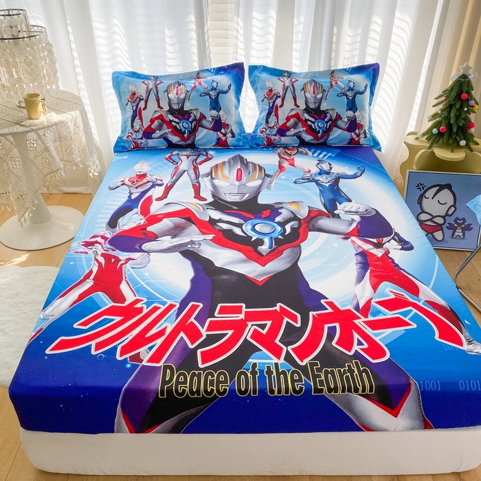 91家纺网 家纺一手货源 找家纺 一电 2026新款卡通床单床笠棕垫床套防尘罩席床垫保护套卡通儿童上下床床单床笠-第六批 奥特曼战队