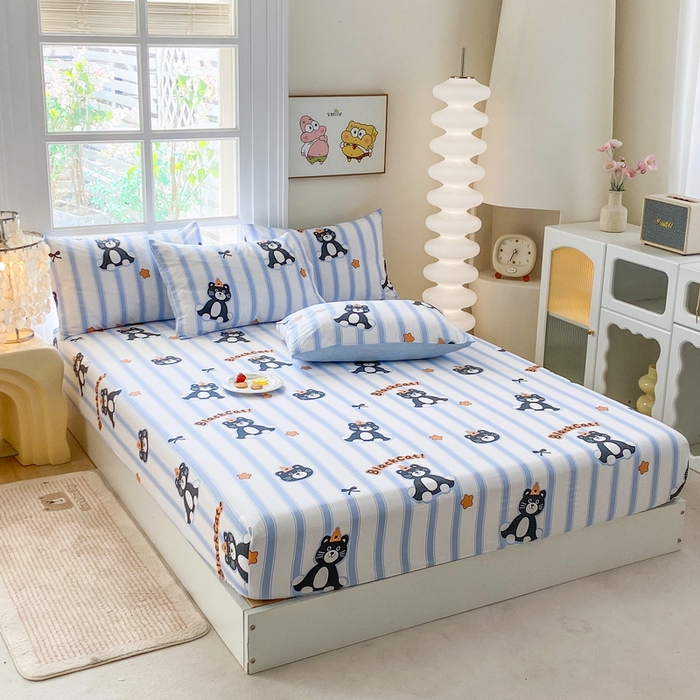 91家纺网 家纺一手货源 找家纺 （总）一电 2026新款跨境电商外贸四季卡通床笠单件床罩床垫套防滑套宿舍儿童床单定制-第八批