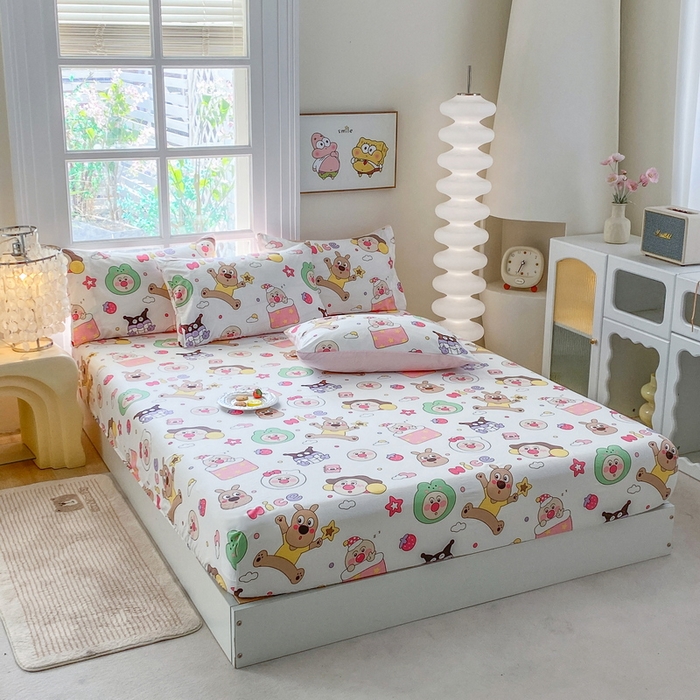 91家纺网 家纺一手货源 找家纺 （总）一电 2026新款跨境电商外贸四季卡通床笠单件床罩床垫套防滑套宿舍儿童床单定制-第八批