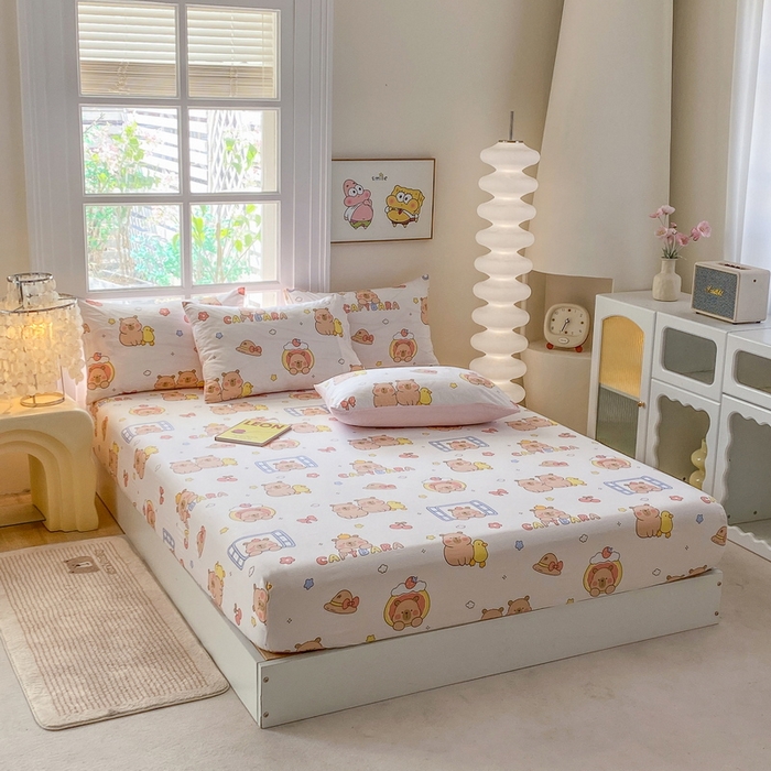 91家纺网 家纺一手货源 找家纺 （总）一电 2026新款跨境电商外贸四季卡通床笠单件床罩床垫套防滑套宿舍儿童床单定制-第八批