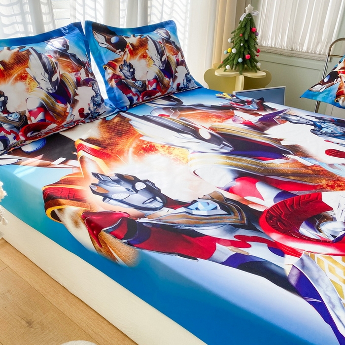 91家纺网 家纺一手货源 找家纺 一电 2026新款卡通床单床笠棕垫床套防尘罩席床垫保护套卡通儿童上下床床单床笠-第六批 闪电奥特曼