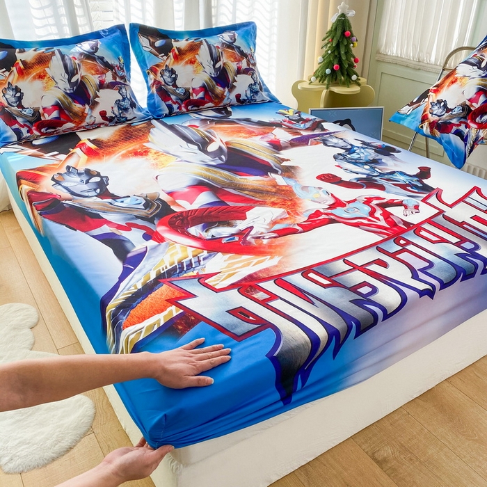 91家纺网 家纺一手货源 找家纺 一电 2026新款卡通床单床笠棕垫床套防尘罩席床垫保护套卡通儿童上下床床单床笠-第六批 闪电奥特曼