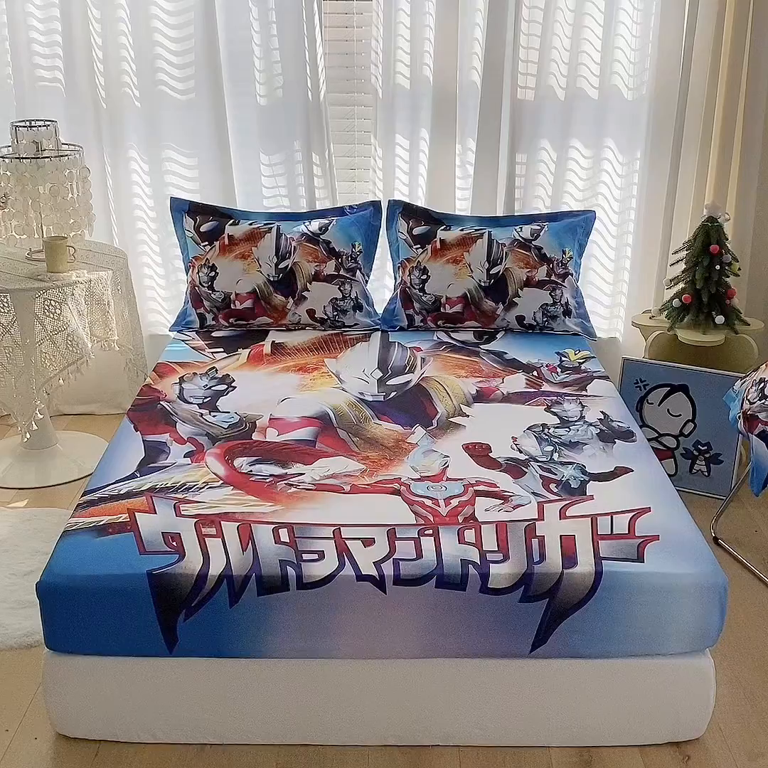 91家纺网 家纺一手货源 找家纺 一电 2026新款卡通床单床笠棕垫床套防尘罩席床垫保护套卡通儿童上下床床单床笠-第六批 闪电奥特曼