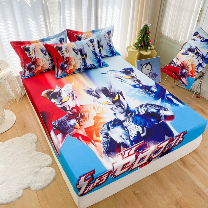 91家纺网 家纺一手货源 找家纺 一电 2026新款卡通床单床笠棕垫床套防尘罩席床垫保护套卡通儿童上下床床单床笠-第六批 星星奥特曼