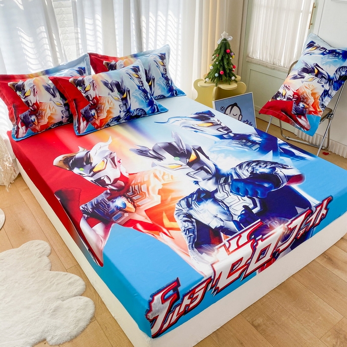 91家纺网 家纺一手货源 找家纺 一电 2026新款卡通床单床笠棕垫床套防尘罩席床垫保护套卡通儿童上下床床单床笠-第六批 星星奥特曼