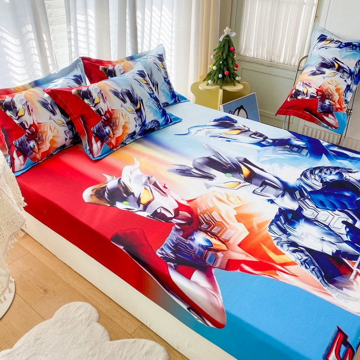 91家纺网 家纺一手货源 找家纺 一电 2026新款卡通床单床笠棕垫床套防尘罩席床垫保护套卡通儿童上下床床单床笠-第六批 星星奥特曼