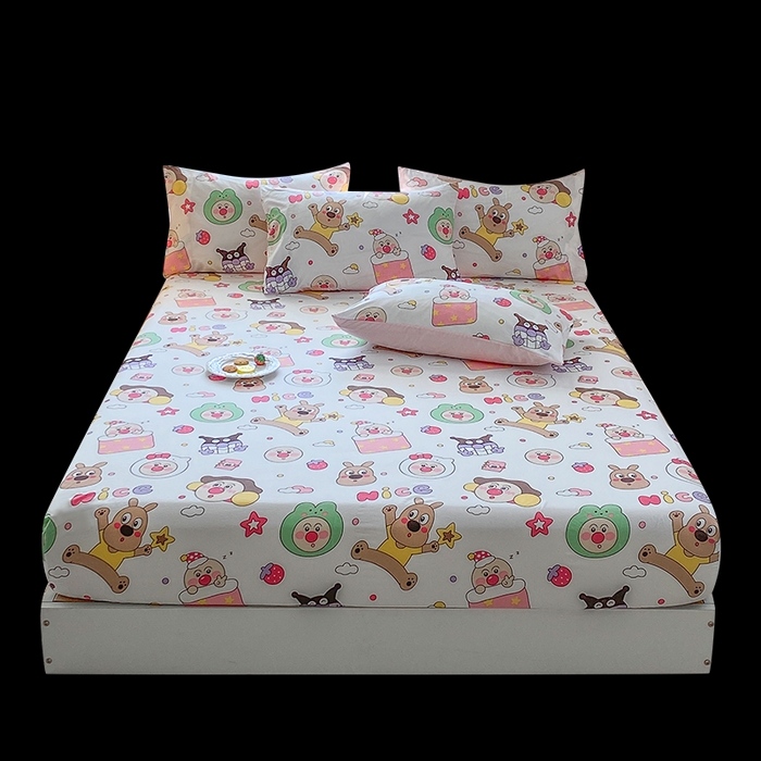 91家纺网 家纺一手货源 找家纺 一电 2026新款跨境电商外贸四季卡通床笠单件床罩床垫套防滑套宿舍儿童床单定制-第八批 欢乐派对