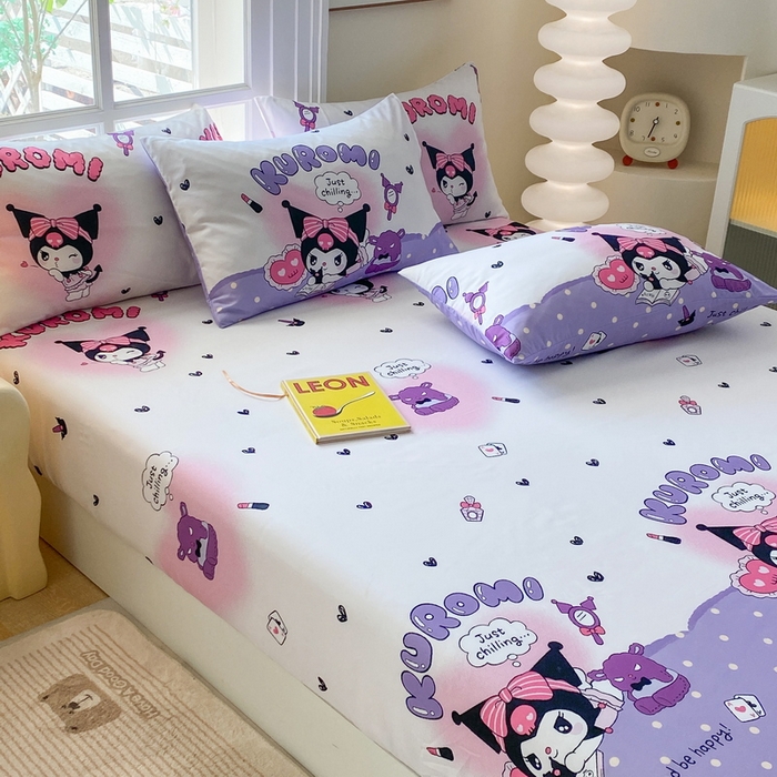 91家纺网 家纺一手货源 找家纺 一电 2026新款跨境电商外贸四季卡通床笠单件床罩床垫套防滑套宿舍儿童床单定制-第八批 卡牌库洛米