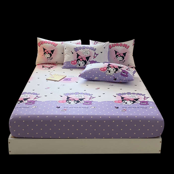 91家纺网 家纺一手货源 找家纺 一电 2026新款跨境电商外贸四季卡通床笠单件床罩床垫套防滑套宿舍儿童床单定制-第八批 卡牌库洛米