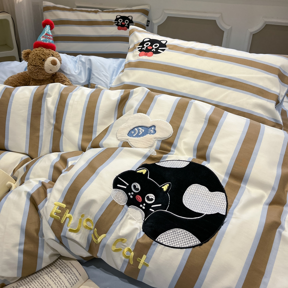 91家纺网 家纺一手货源 找家纺 （总）乐美家纺 2026春夏新款软萌全棉纯棉贴布绣系列四件套