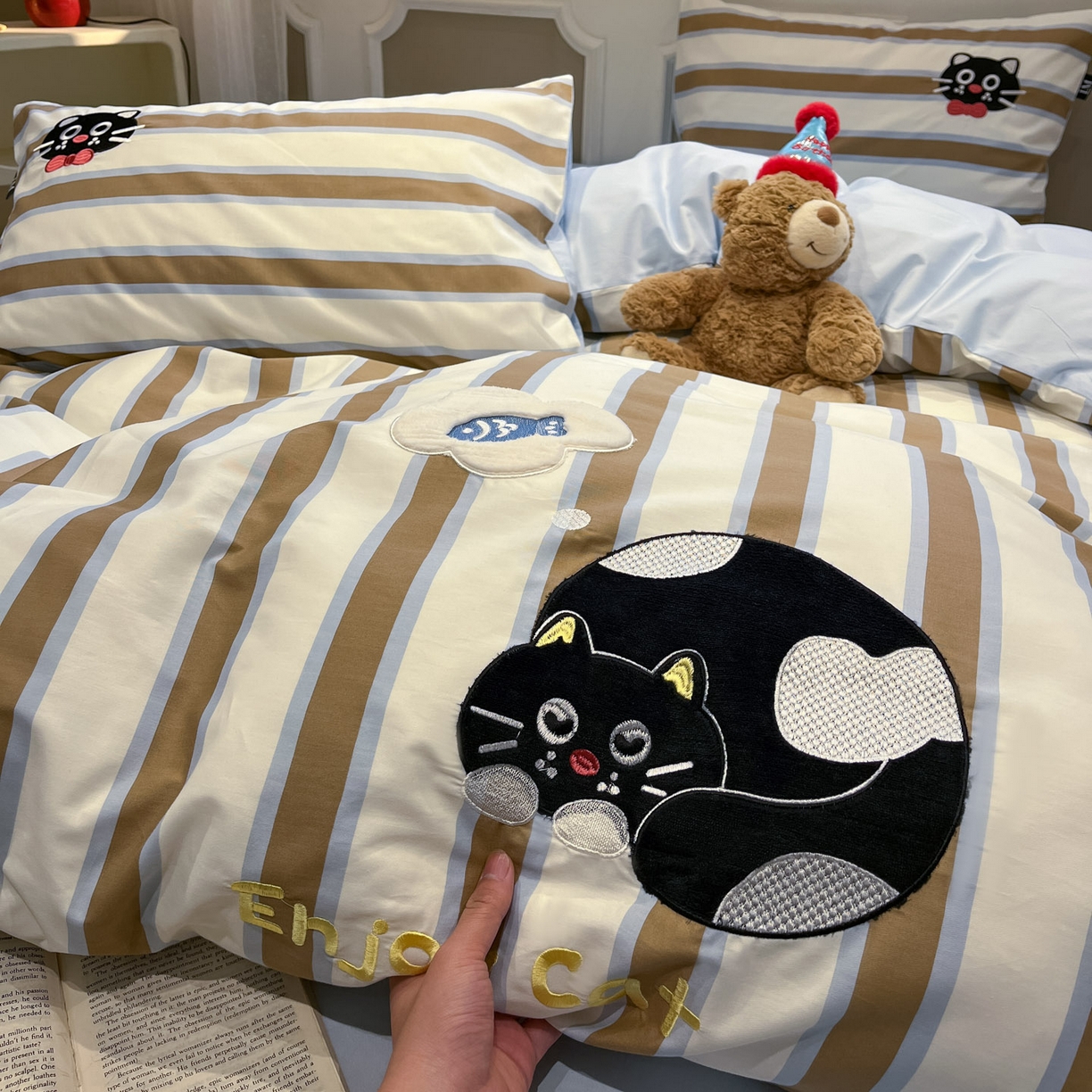 91家纺网 家纺一手货源 找家纺 （总）乐美家纺 2026春夏新款软萌全棉纯棉贴布绣系列四件套