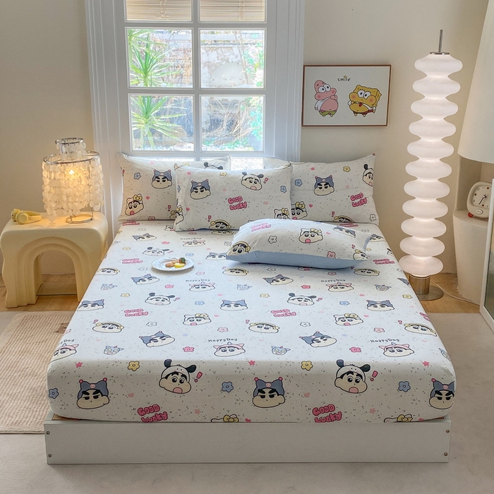 91家纺网 家纺一手货源 找家纺 一电 2026新款跨境电商外贸四季卡通床笠单件床罩床垫套防滑套宿舍儿童床单定制-第八批 快乐少年