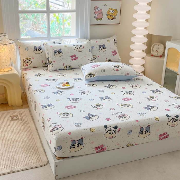 91家纺网 家纺一手货源 找家纺 一电 2026新款跨境电商外贸四季卡通床笠单件床罩床垫套防滑套宿舍儿童床单定制-第八批 快乐少年