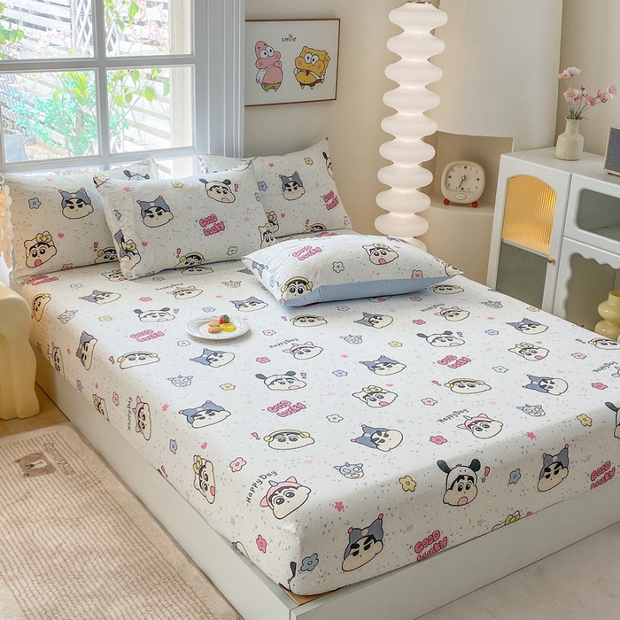 91家纺网 家纺一手货源 找家纺 一电 2026新款跨境电商外贸四季卡通床笠单件床罩床垫套防滑套宿舍儿童床单定制-第八批 快乐少年