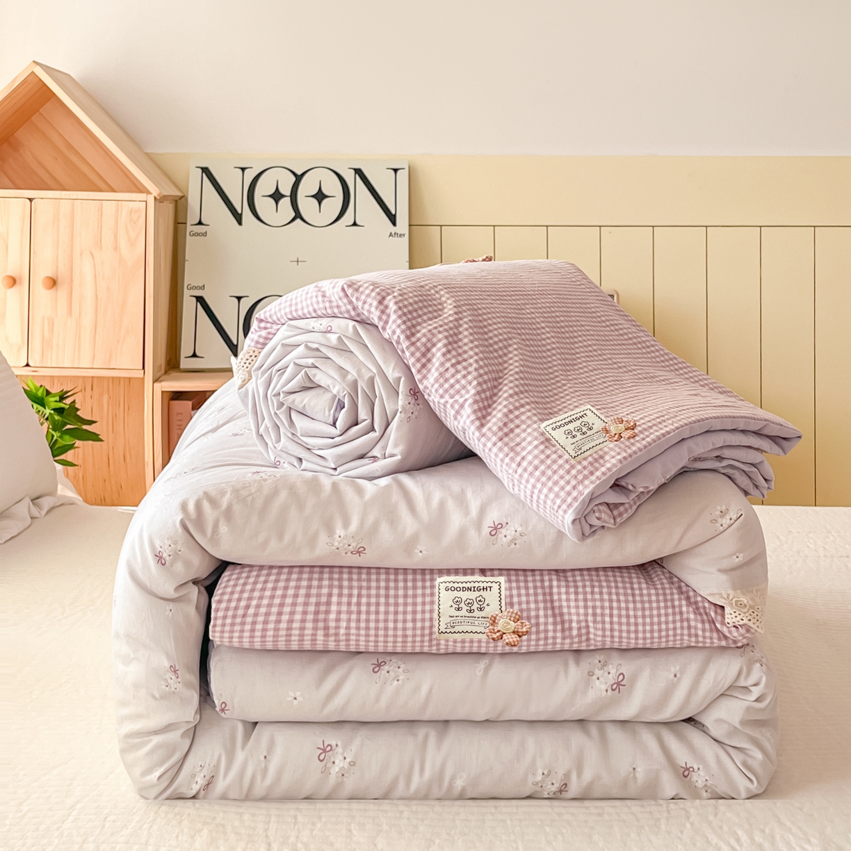 91家纺网 家纺一手货源 找家纺 （总）有货 2026新款全棉棉麻提花印花夏被春秋被被子被-格格花屿系列