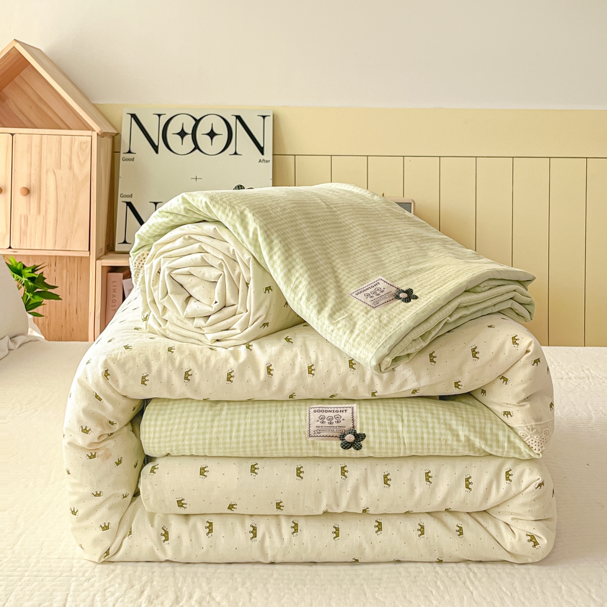 有货 2026新款全棉棉麻提花印花夏被春秋被被子被-格格花屿系列 青柠木马