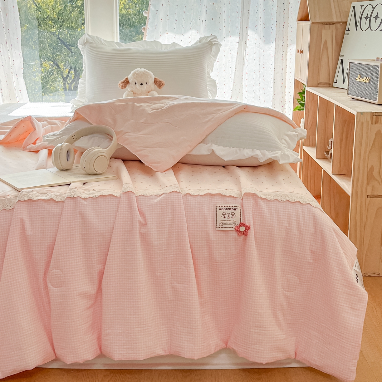 91家纺网 家纺一手货源 找家纺 有货 2026新款全棉棉麻提花印花夏被春秋被被子被-格格花屿系列 柿柿如意