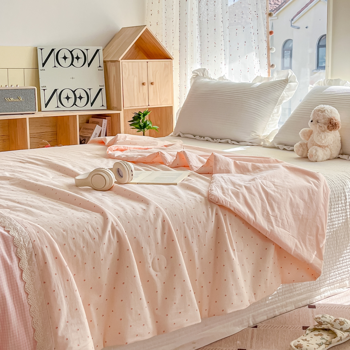 91家纺网 家纺一手货源 找家纺 有货 2026新款全棉棉麻提花印花夏被春秋被被子被-格格花屿系列 柿柿如意