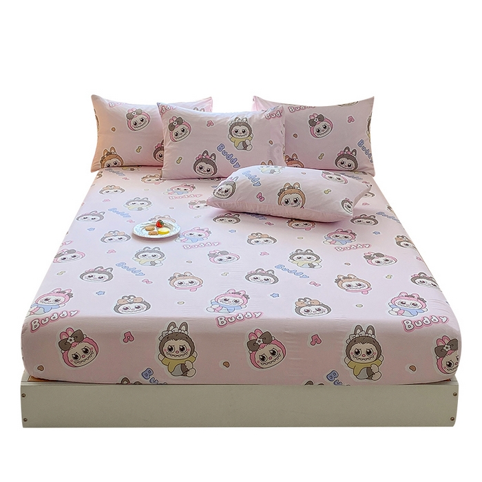 91家纺网 家纺一手货源 找家纺 一电 2026新款跨境电商外贸四季卡通床笠单件床罩床垫套防滑套宿舍儿童床单定制-第八批 拉布布