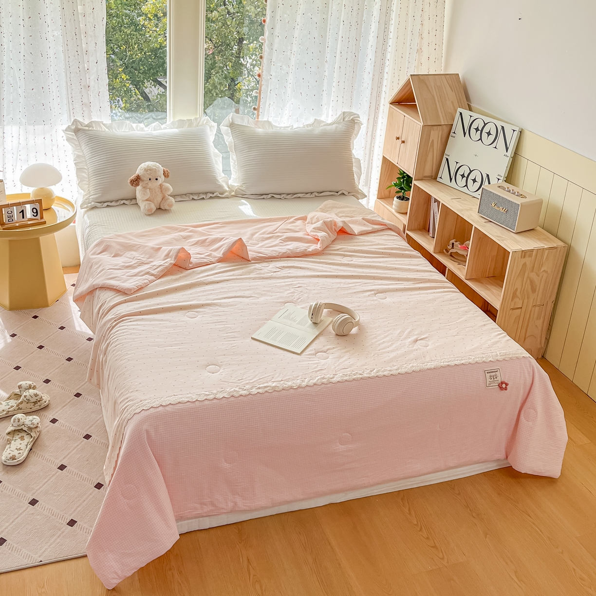 91家纺网 家纺一手货源 找家纺 有货 2026新款全棉棉麻提花印花夏被春秋被被子被-格格花屿系列 柿柿如意