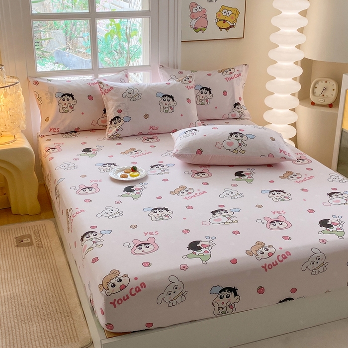 91家纺网 家纺一手货源 找家纺 一电 2026新款跨境电商外贸四季卡通床笠单件床罩床垫套防滑套宿舍儿童床单定制-第八批 你最棒
