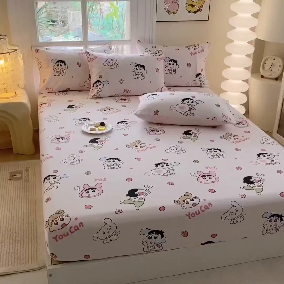 91家纺网 家纺一手货源 找家纺 一电 2026新款跨境电商外贸四季卡通床笠单件床罩床垫套防滑套宿舍儿童床单定制-第八批 你最棒