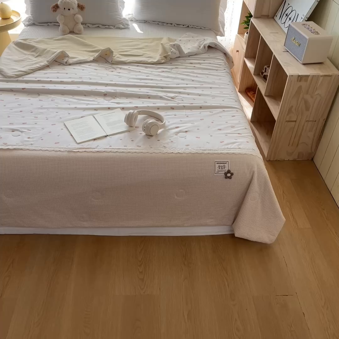 91家纺网 家纺一手货源 找家纺 有货 2026新款全棉棉麻提花印花夏被春秋被被子被-格格花屿系列 蜜杏樱桃