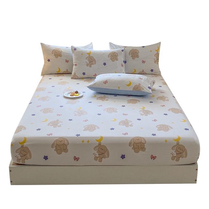91家纺网 家纺一手货源 找家纺 一电 2026新款跨境电商外贸四季卡通床笠单件床罩床垫套防滑套宿舍儿童床单定制-第八批 晚安