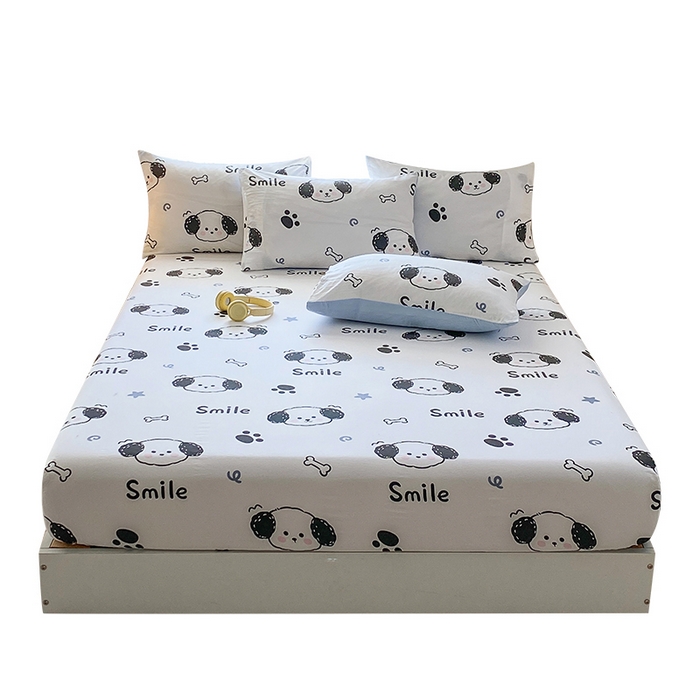 91家纺网 家纺一手货源 找家纺 一电 2026新款跨境电商外贸四季卡通床笠单件床罩床垫套防滑套宿舍儿童床单定制-第八批 微信狗狗
